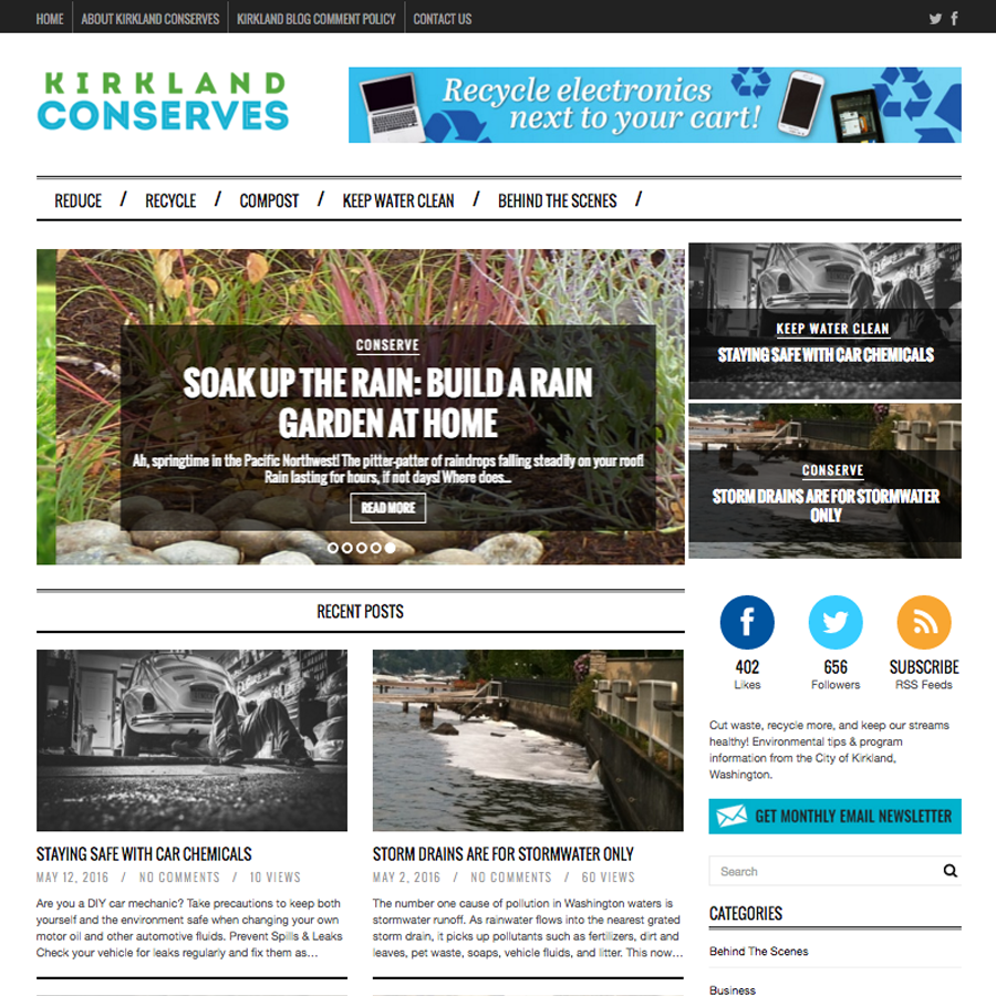 Environmental blog design after