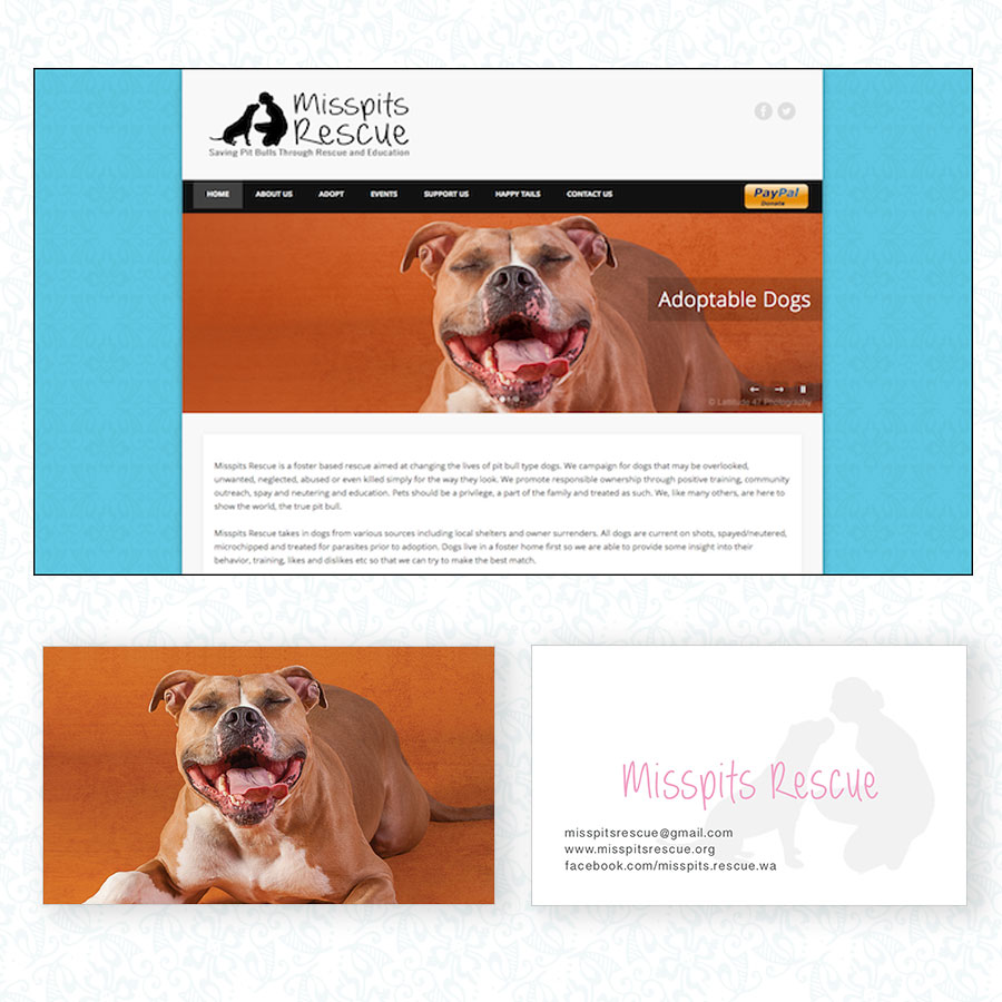 Miss Pits card and site design