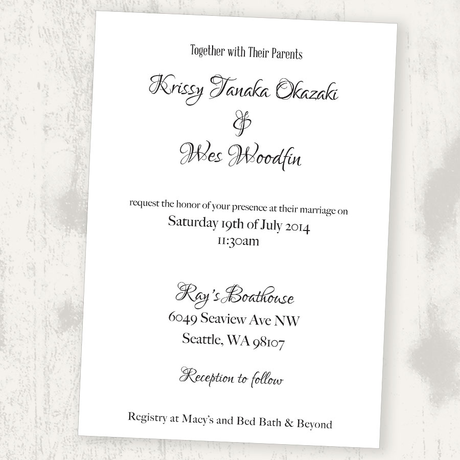 WK invitation design