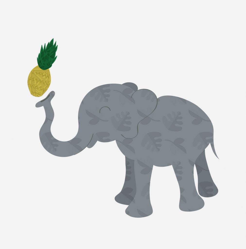 Feathered Friends elephant illustration