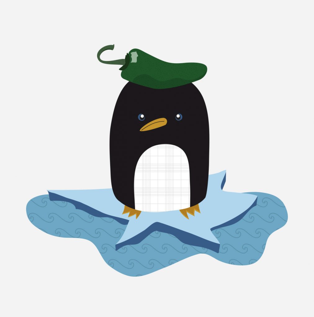 Feathered Friends penguin illustration