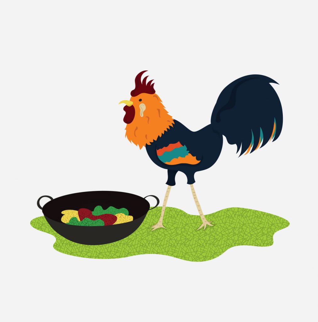 Feathered Friends rooster illustration