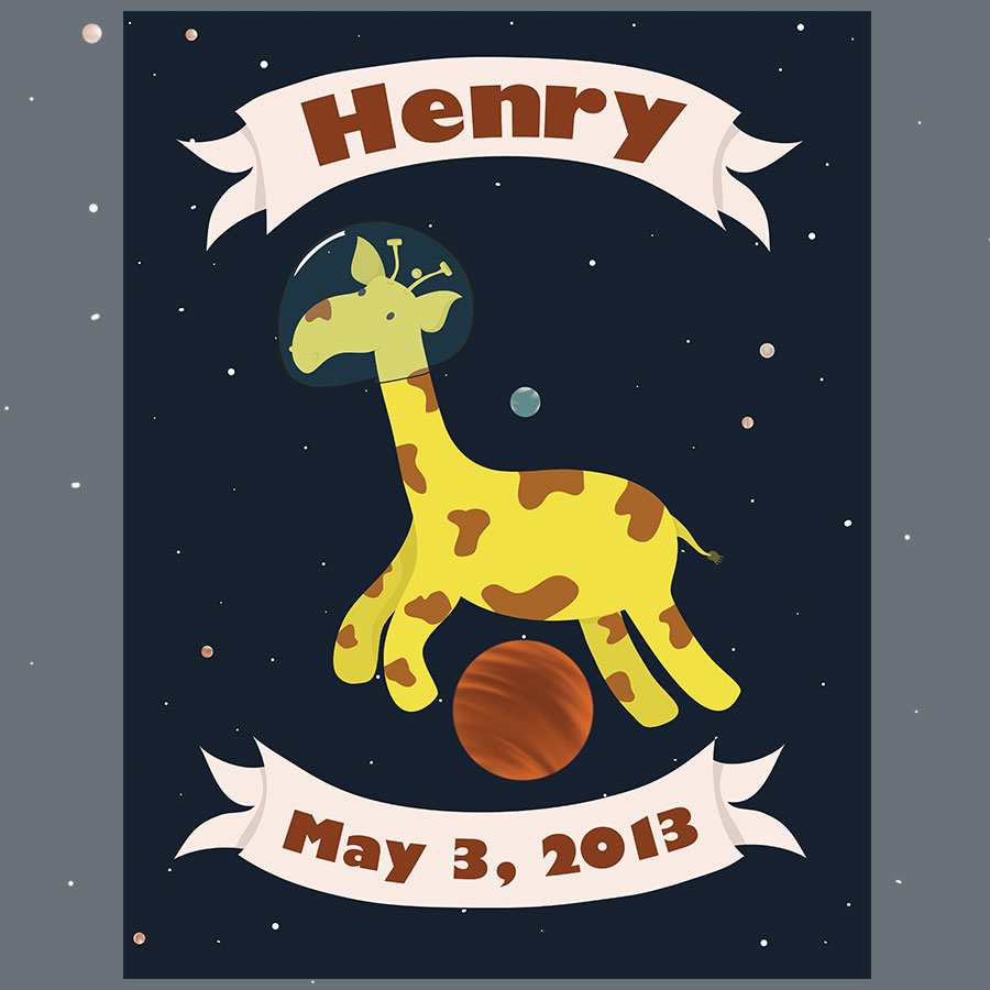Twins giraffe illustration